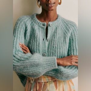 Sezane Emile Cardigan, XS, Sea mist